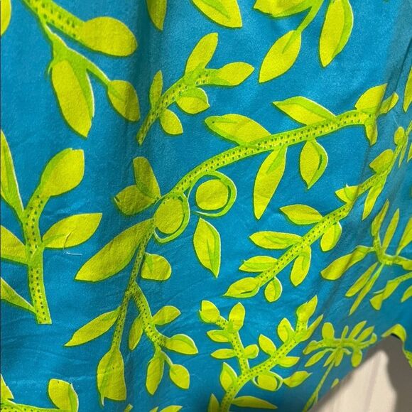 Vibrant Teal and yellow  Print Dress - Picture 8 of 8